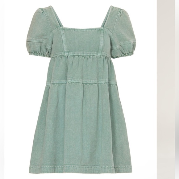 Louna Green Denim Mini Dress - Picture 4 of 13